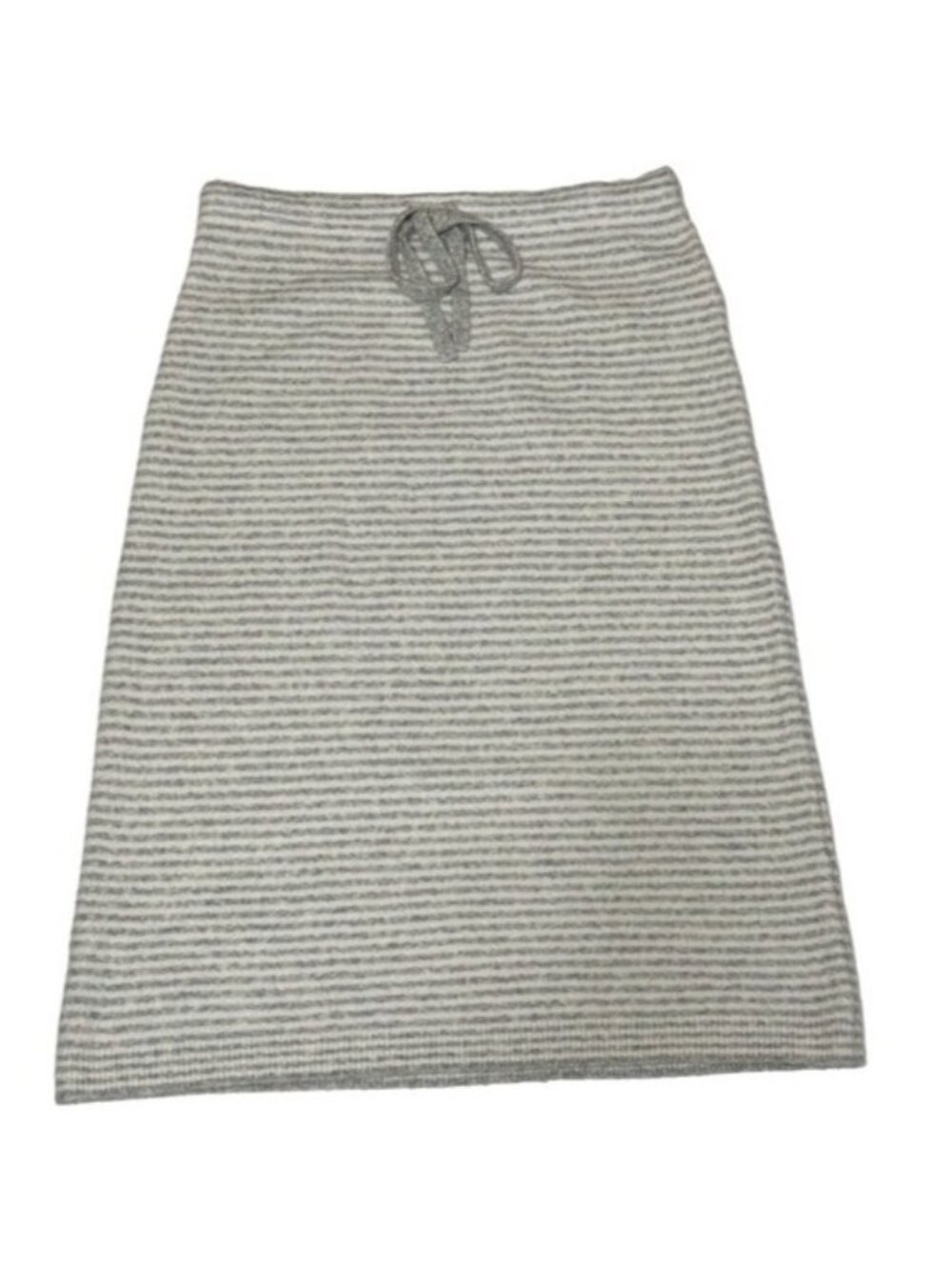 J. Crew Sweater Pencil Skirt-Size M-Gray White Striped Wool Blend Pull-On BC919
